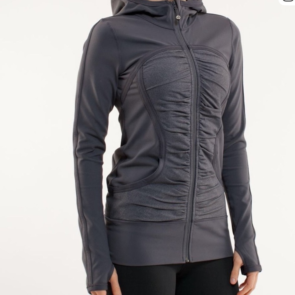 RARE LULULEMON PURE BALANCE GRAY ZIP HOODIE JACKET VINTAGE